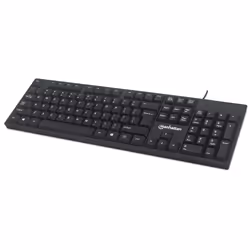 Manhattan 179324, Full-size (100%), Cablato, USB, Interruttore a chiave meccanica, QWERTY, Nero