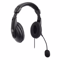 Manhattan 179843 cuffia e auricolare Cablato A Padiglione Ufficio USB tipo A Nero