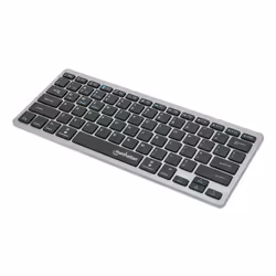 Manhattan 180559, Mini, Wireless, RF senza fili + Bluetooth, Tasto con meccanismo a forbici, QWERTZ, Nero, Grigio