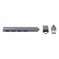 Manhattan 181006 hub di interfaccia USB 3.2 Gen 1 (3.1 Gen 1) Type-A 5000 Mbit/s Grigio - Vista aggiuntiva 3