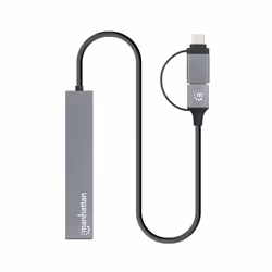 Manhattan 181006 hub di interfaccia USB 3.2 Gen 1 (3.1 Gen 1) Type-A 5000 Mbit/s Grigio - Vista aggiuntiva 4