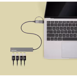 Manhattan 181006 hub di interfaccia USB 3.2 Gen 1 (3.1 Gen 1) Type-A 5000 Mbit/s Grigio - Vista aggiuntiva 6