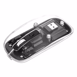 Manhattan 190268, Ambidestro, Ottico, RF Wireless, 1600 DPI, Nero, Trasparente