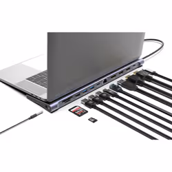 Manhattan 190305 replicatore di porte e docking station per laptop Cablato USB 3.2 Gen 1 (3.1 Gen 1) Type-C Argento - Vista aggiuntiva 2