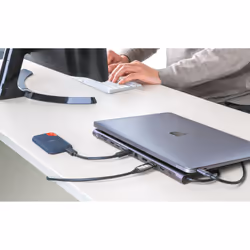 Manhattan 190305 replicatore di porte e docking station per laptop Cablato USB 3.2 Gen 1 (3.1 Gen 1) Type-C Argento - Vista aggiuntiva 4