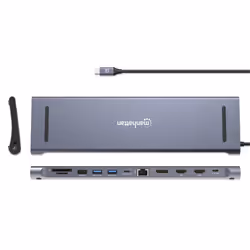 Manhattan 190305 replicatore di porte e docking station per laptop Cablato USB 3.2 Gen 1 (3.1 Gen 1) Type-C Argento - Vista aggiuntiva 5
