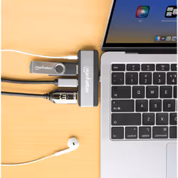 Manhattan 190404 replicatore di porte e docking station per laptop Cablato USB 3.2 Gen 2 (3.1 Gen 2) Type-C Grigio - Vista aggiuntiva 6