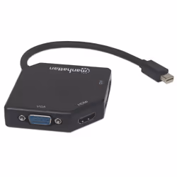 Manhattan 207720 cavo e adattatore video 0,25 m Mini DisplayPort DVI-I + VGA (D-Sub) + HDMI Nero