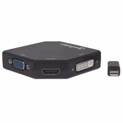 Manhattan 207720 cavo e adattatore video 0,25 m Mini DisplayPort DVI-I + VGA (D-Sub) + HDMI Nero
