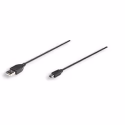 Manhattan 302340, 3 m, USB A, Mini-USB B, USB 2.0, Maschio/Maschio, Nero