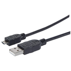 Manhattan 307161 cavo USB USB 2.0 1 m USB A Micro-USB B Nero
