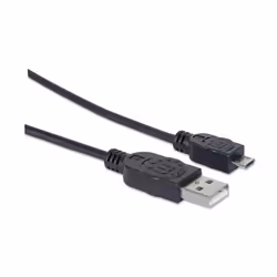 Manhattan 307161 cavo USB USB 2.0 1 m USB A Micro-USB B Nero