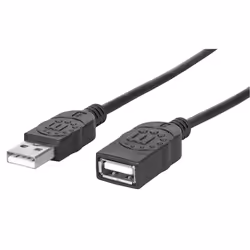 Manhattan 308519, 1 m, USB A, USB A, USB 2.0, Maschio/Femmina, Nero