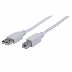 Manhattan 308762, 1,8 m, USB A, USB B, USB 2.0, Maschio/Maschio, Bianco
