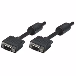 Manhattan 317764, 1,8 m, VGA (D-Sub), VGA (D-Sub), Maschio, Femmina, Nero