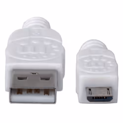 Manhattan 323987 cavo USB USB 2.0 1 m USB A Micro-USB B Bianco - Vista aggiuntiva 3