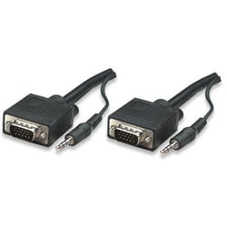 Manhattan SVGA + Audio 10 m VGA (D-Sub) + 3.5mm Nero