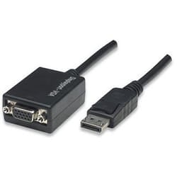Manhattan 0.15m DisplayPort VGA Cable 0,15 m VGA (D-Sub) Nero