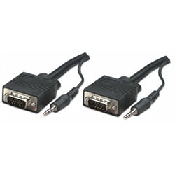 Manhattan 326681 cavo e adattatore video 20 m VGA (D-Sub) + 3.5mm Nero