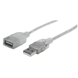 Manhattan 336314 cavo USB USB 2.0 1,8 m USB A Argento