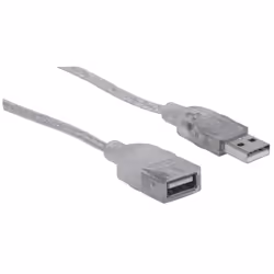 Manhattan 336314 cavo USB USB 2.0 1,8 m USB A Argento