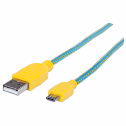 Manhattan 352703, 1,8 m, USB A, Micro-USB B, USB 2.0, Maschio/Maschio, Verde, Giallo