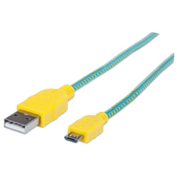 Manhattan 352703 cavo USB USB 2.0 1,8 m USB A Micro-USB B Verde, Giallo