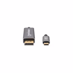 Manhattan 354851 cavo e adattatore video 3 m USB tipo-C DisplayPort Nero, Argento - Vista aggiuntiva 3