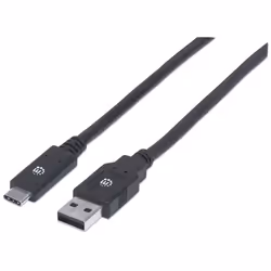 Manhattan 354974, 2 m, USB C, USB A, USB 3.2 Gen 1 (3.1 Gen 1), 5 Gbit/s, Nero