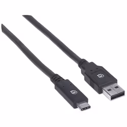 Manhattan 354974 cavo USB USB 3.2 Gen 1 (3.1 Gen 1) 2 m USB C USB A Nero