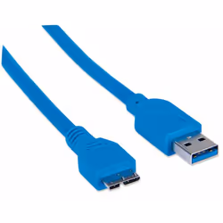Manhattan 393898 cavo USB USB 3.2 Gen 1 (3.1 Gen 1) 1 m USB A Micro-USB B Blu