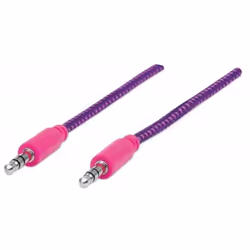 Manhattan 394116, 3.5mm, Maschio, 3.5mm, Maschio, 1 m, Rosa, Viola