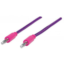 Manhattan 394116 cavo audio 1 m 3.5mm Rosa, Viola