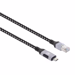 Manhattan 394826 adattatore per inversione del genere dei cavi RJ-45 USB-C Nero, Argento - Vista aggiuntiva 2