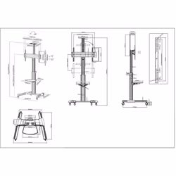 Manhattan 461245 Supporti a parete per TV 177,8 cm (70") Pavimento Nero, Argento - Vista aggiuntiva 5