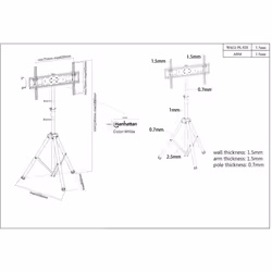 Manhattan 461412 Supporti a parete per TV 70" Pavimento Nero - Vista aggiuntiva 6