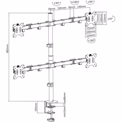 Manhattan 461566 Supporti a parete per TV 32" Scrivania Nero - Vista aggiuntiva 5