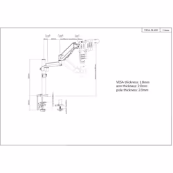 Manhattan 461580 Supporti a parete per TV 32" Scrivania Grigio - Vista aggiuntiva 8