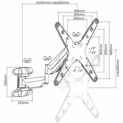 Manhattan 461641 Supporti a parete per TV 60" Nero - Vista aggiuntiva 4
