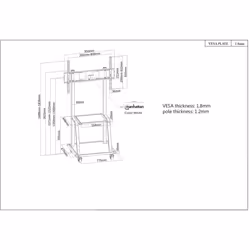 Manhattan 461665 Supporti a parete per TV 2,54 m (100") Pavimento Nero - Vista aggiuntiva 6