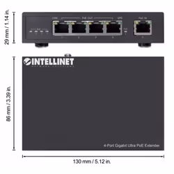Intellinet 561617 moltiplicatore di rete Trasmettitore di rete Nero 10, 100, 1000 Mbit/s - Vista aggiuntiva 5