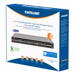 Intellinet 562041 switch di rete Gestito L3 Gigabit Ethernet (10/100/1000) Supporto Power over Ethernet (PoE) Nero - Vista aggiuntiva 7