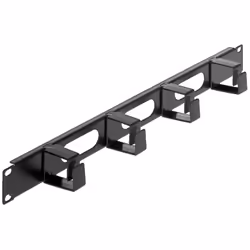 Intellinet 19" Cable Management Panel 1U, Pannello di gestione del cavo, Nero, Plastica, Acciaio, 1U, CE, 48,3 cm (19")