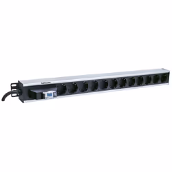 Intellinet 711449 unità di distribuzione dell'energia (PDU) 12 presa(e) AC Nero, Grigio