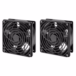 Intellinet 716154, Ventola di raffreddamento, Nero, 2 ventola(e), 12 cm, 85 m³/h, 1,8 m