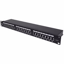 Intellinet 720854, IEEE 802.3, IEEE 802.3ab, IEEE 802.3u, Gigabit Ethernet, Cat6a, F/UTP (FTP), Nero, Montaggio a rack