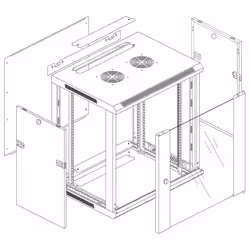 Techly I-CASE EW-2015BK rack 15U Da parete Nero