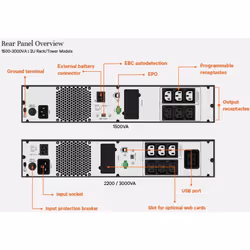 Vertiv Liebert UPS Edge, 3300VA 2700W, Line Interactive, AVR, montaggio Tower/Rack - Vista aggiuntiva 4