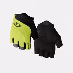 Giro Bravo Gel Glove, Guanti senza dita, Ciclismo, Maschio, Nero, Giallo, L, Immagine
