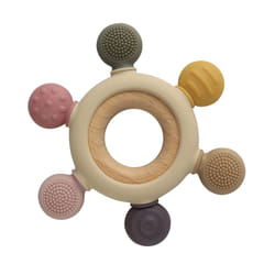 Anello da dentizione in silicone senza BPA giocattolo per bambini che si afferra 1 St